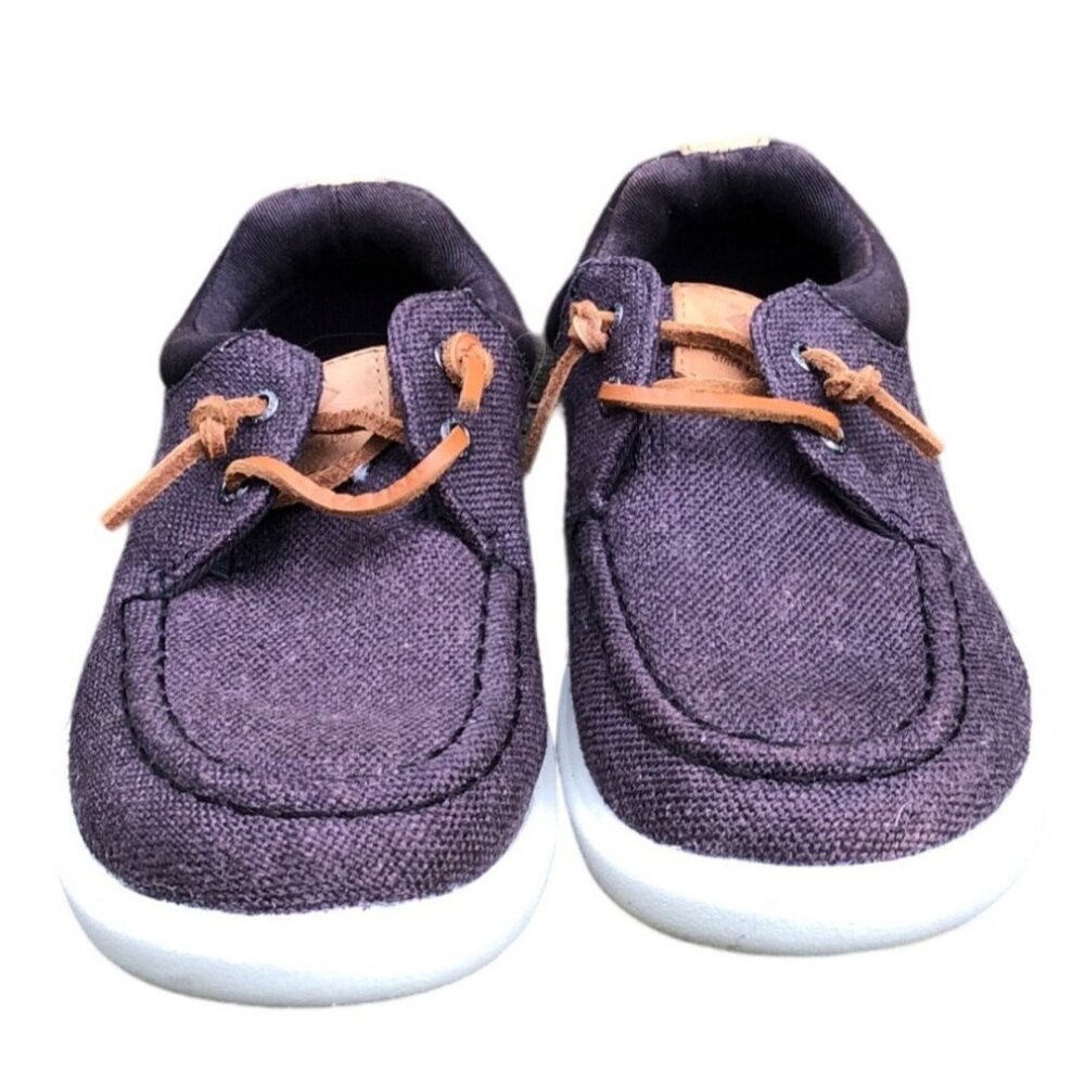 Sperry Top Sider Womens Boat Shoes STS88240 Black Taupe Deck Loafers Sz 6M